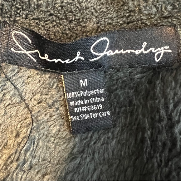 French Laundry Large Soft Fleece Grey Vest Zippered Front With Pockets - Picture 5 of 6